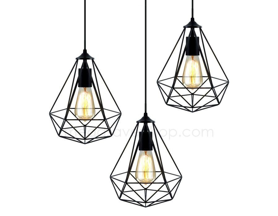 3 metal industrial style ceiling lamp shades Megasaver Shop